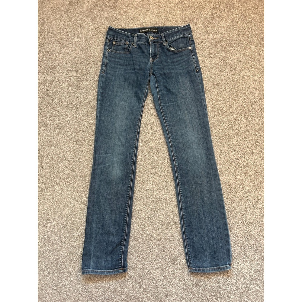 Express Stella Low Rise Skinny Jeans Womens 0R Blue Denim Excellent Stretch